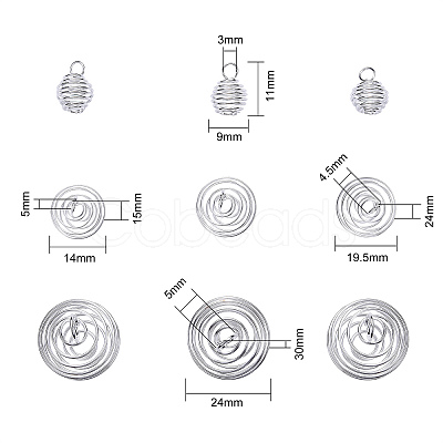 40Pcs 4 Sizes Iron Wire Pendants IFIN-CJ0001-40S-1