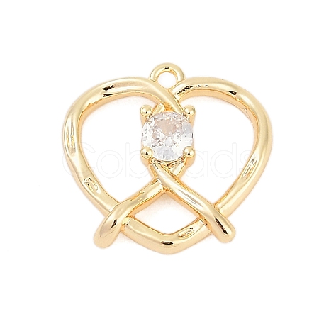 Brass Micro Pave Cubic Zirconia Pendants ZIRC-P122-01D-G01-1