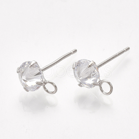 Brass Stud Earring Findings X-KK-T035-123P-1