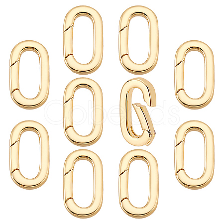 10Pcs Brass Spring Gate Rings KK-PH0005-23-1