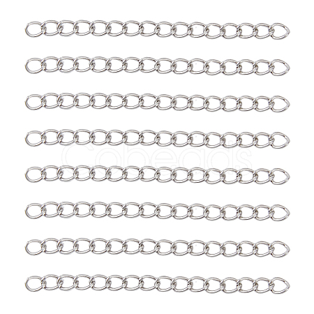 150Pcs 304 Stainless Steel Curb Chains Extender STAS-DC0013-10-1