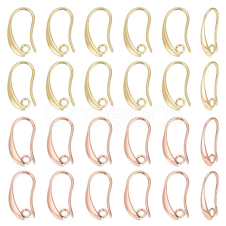 40Pcs 2 Colors Brass Earring Hooks KK-ME0002-46-1