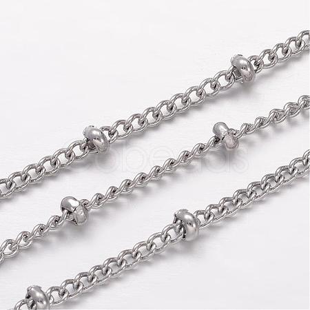 Tarnish Resistant 304 Stainless Steel Curb Chains CHS-K004-12P-0.6mm-1