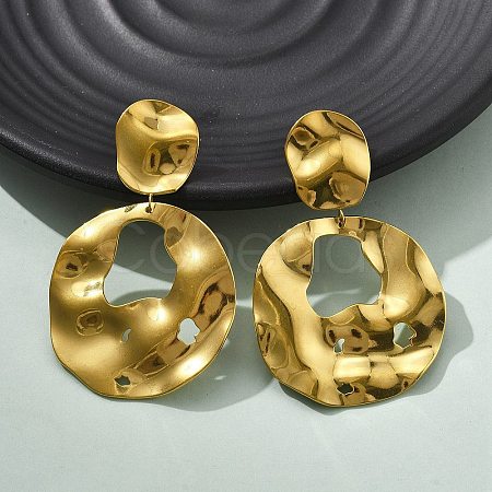 304 Stainless Steel Dangle Stud Earrings for Women EJEW-K268-13B-G-1
