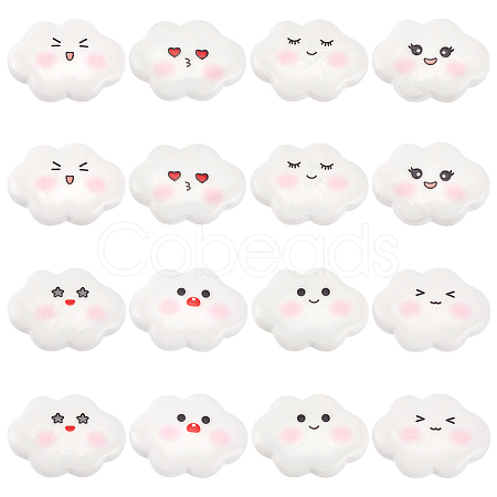64Pcs 8 Styles Funny Opaque Resin Cabochons RESI-WR0001-14-1