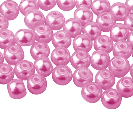 Pearlized Eco-Friendly Dyed Glass Pearl Round Bead HY-PH0002-16-B-1