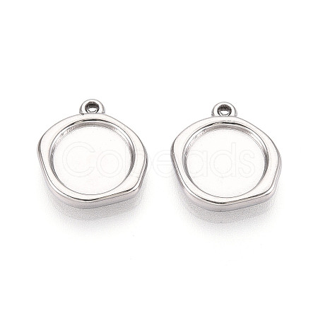304 Stainless Steel Pendant Cabochon Settings STAS-T067-70B-P-1