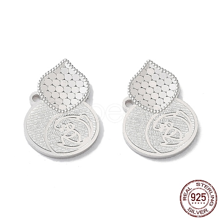 Rhodium Plated 925 Sterling Silver Pendants STER-C003-11P-1