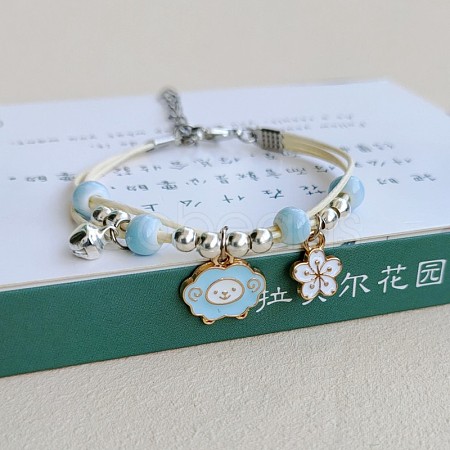 Cute Cartoon Alloy Enamel Multi-strand Charm Bracelets WG000A8-08-1