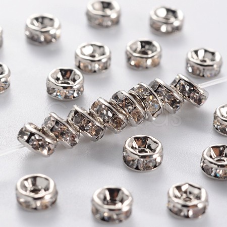 Brass Rhinestone Spacer Beads RB-A014-Z4mm-01P-NF-1