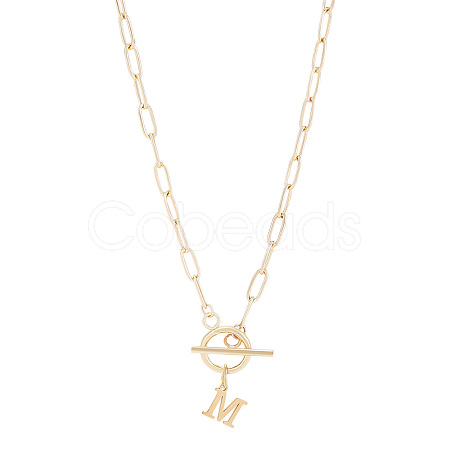 304 Stainless Steel Letter Pendant Necklaces NJEW-LP0001-52M-G-1