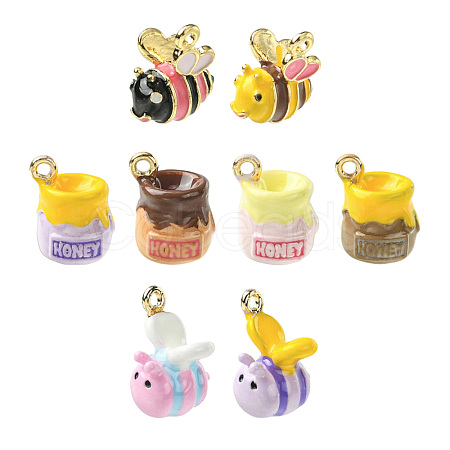 8Pcs 8 Styles Alloy Enamel Pendants ENAM-CJ0007-36-1