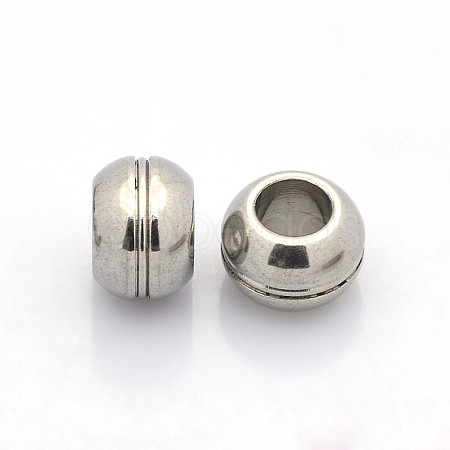 Tarnish Resistant Rondelle 201 Stainless Steel Beads STAS-N044-19-1
