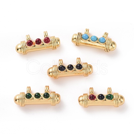 Brass Micro Pave Cubic Zirconia Pendants FIND-A012-01G-1