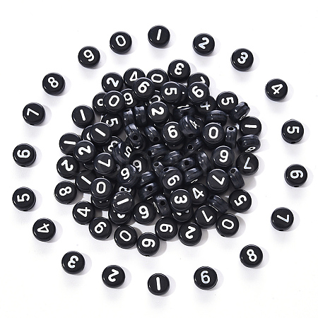 Black Opaque Acrylic Beads SACR-YW0001-16A-1