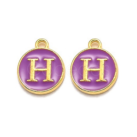 Golden Plated Alloy Enamel Charms ENAM-Q437-12H-1