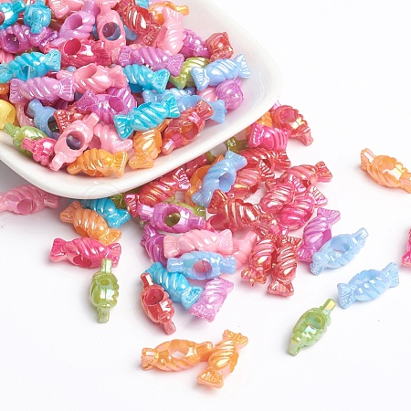 Plating Acrylic Beads X-PPDL045Y-1