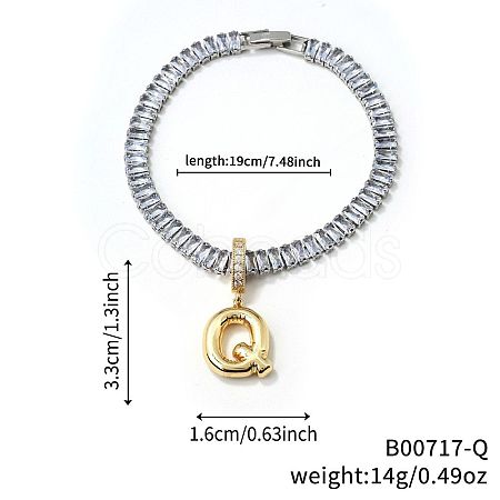 Fashionable Brass Charm Bracelets LI7211-17-1
