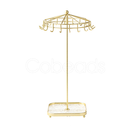 Rotatable Iron Necklace Display Stands with Trays PW-WGEFC67-01-1