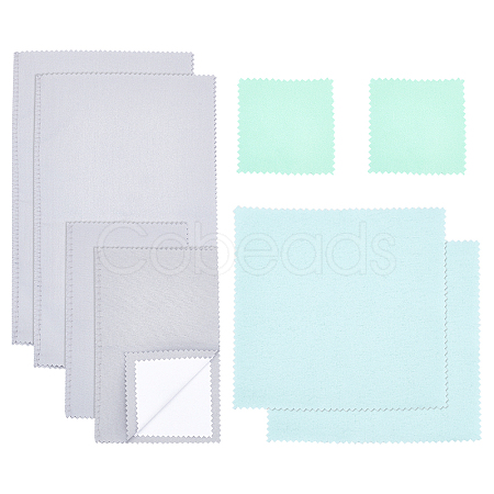 8Pcs 4 Style Silver Polishing Cloth AJEW-AR0001-33-1