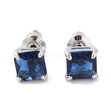 Rack Plating Brass Micro Pave Cubic Zirconia Stud Earrings EJEW-I304-01P-05-1