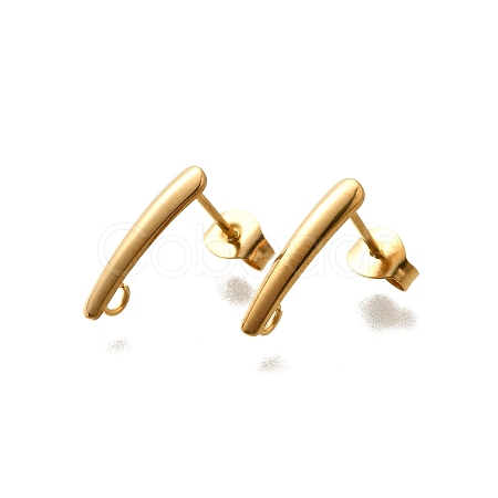 304 Stainless Steel Stud Earrings Findings STAS-D310-09G-01-1