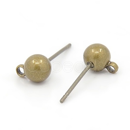 Brass Ball Post Ear Stud Findings X-EC253-AB-1