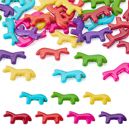 35Pcs 7 Colors Synthetic Turquoise Beads G-TA0003-27-1