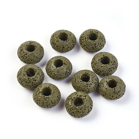 Natural Lava Rock European Beads G-I220-H12-1