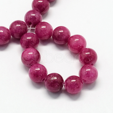 Natural Dyed Yellow Jade Gemstone Bead Strands G-R271-8mm-YXS12-1