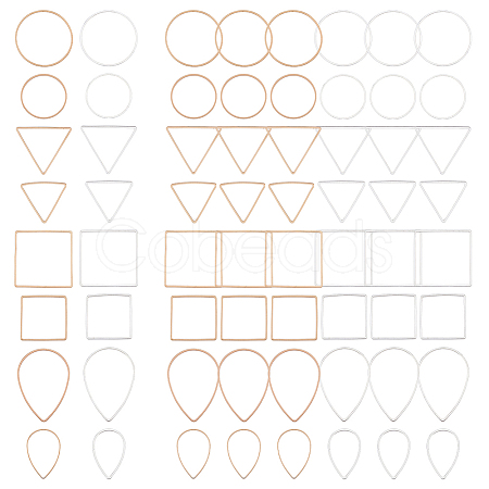 96Pcs 16 Style Brass Linking Rings KK-FH0006-98-1