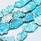 Natural Imperial Jasper Beads Strand, Dyed, Nuggets, Light Sky Blue, 20~62x15~50x4~7mm, Hole: 1~1.5mm, 7~11pcs/strand, 15.35 inch~16.14 inch(39~41cm)