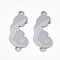 Tarnish Resistant 201 Stainless Steel Links connectors, Laser Cut Links, for Mother's Day, Pregnant Woman, Stainless Steel Color, 23x9x1mm, Hole: 1.4mm