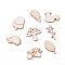 Forest Theme Wooden Cabochons, Laser Cut Wood Shapes, Mixed Shapes, BurlyWood, 18~31x12.5~30x2.5mm