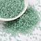 Cylinder Seed Beads, Frosted AB Colors, Round Hole, Uniform Size, Sea Green, 2x1.5mm, Hole: 0.8mm, about 40000pcs/bag, about 450g/bag