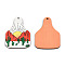 Single Face Printed Basswood Big Pendants, Bag Charm, Orange Red, 60x43.5x3mm, Hole: 2mm