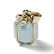 Natural Aquamarine Gift Box Charms, with Golden Plated Brass Bowknot, 15x11x11mm, Hole: 4.5x3.5mm