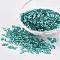 Glass Bugle Beads, Transparent Colours Rainbow, Light Sea Green, 5x2mm, Hole: 0.5mm, about 16000pcs/bag