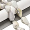 Natural White African Opal  Beads Strands, Faceted, Teardrop, with Seed Beads, 19~21.5x12~13mm, Hole: 2mm, about 15~16pcs/strand, 14.96~15.7 inch(38~40cm)