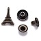 Brass Snap Buttons, Alloy Cap, Garment Buttons, Cadmium Free & Lead Free, Eiffel Tower Shape, Antique Bronze, Cap: 18.5X13mm, Pin: 3mm, Stud: 10x4mm, knob: 4.5mm & 10x6.5mm, knob: 3.5mm, Socket: 12x4mm, half-drill: 5mm