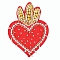 Heart Beading Sequin Rhinestone Costume Accessories, for Valentine's Day, Red, 104x82mm