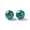 Natural Malachite Beads, Half Drilled, Round, 6mm, Hole: 1mm