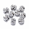 Alloy Initial Slide Charms with Grade A Rhinestones, for Personalized Name Necklaces Making, Lead Free & Nickel Free, Platinum, Letter.S, 12~13x8~13x4~5mm, Hole: 8x2mm