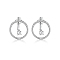 Anti-Tarnish Ring Rhodium Plated 925 Sterling Silver Stud Earrings, with Cubic Zirconia, Platinum, No Size