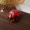 Ladybug Alloy Rhinestone Metal Hinged Trinket Boxes, Insect Figurine Collectibles Enamel Cases, Home Decor, Red, 9x7x3.5cm