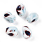 Handmade Porcelain Beads, Fancy Antique Glazed Porcelain, Nuggets, Azure, 20~21x16~17x14~15mm, Hole: 2.5~3.5mm