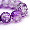 Baking Painted Crackle Glass Bead Strands, Round, Dark Violet, 10mm, Hole: 1.3~1.6mm, about 80pcs/strand, 31.4 inch