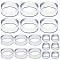 Gorgecraft 18Pcs 3 Styles Acrylic Display Frame, for Crystal Ball Diaplay, Flat Round, Clear, 1.6~4.47x0.6~1.55cm, Inner Diameter: 1.1~3.8cm, 6pcs/style