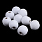 Natural Wood Beads, Dyed, Round, White, 10x9mm, Hole: 2.5~3.5mm, about 3000pcs/1000g