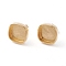 Brass Stud Earring Settings, with Ear Nuts/Earring Backs, Long-Lasting Plated, Square, Golden, Tray: 10x10mm, 12x12x2mm, Pin: 0.7mm